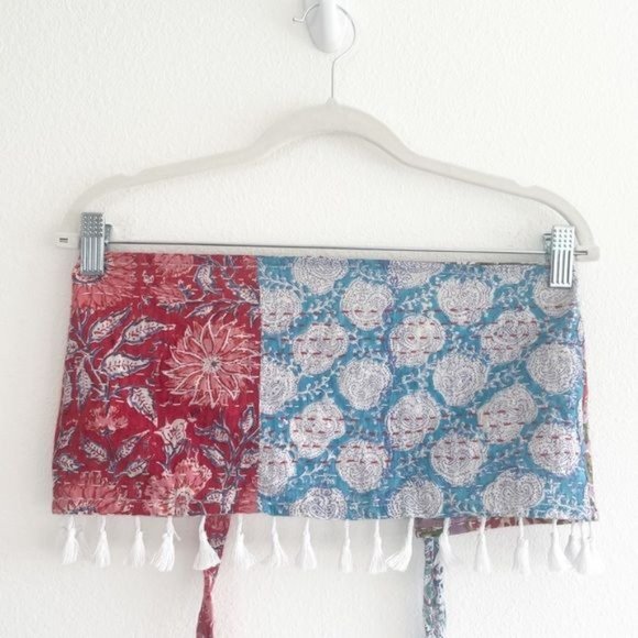 Erin Made Patchwork Crop Top Convertible Bohemian Hand Made Quilted One Size - Picture 7 of 16